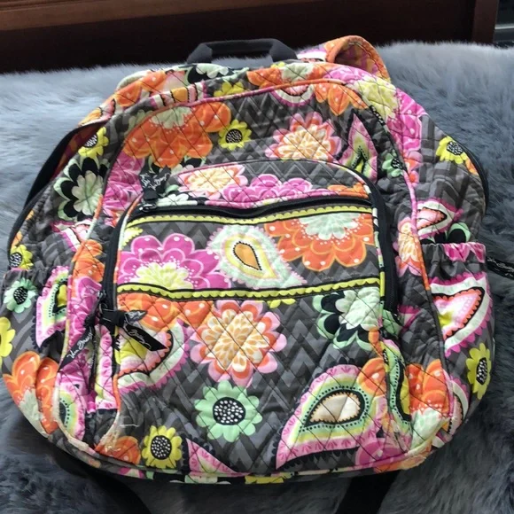 Vera Bradley Flower Shower Backpack Vera Bradley Flower Shower Retired Pattern Large Backpack - Etsy main image 3